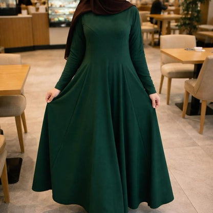 Our gorgeous soft jersey flowy umbrella abaya with pockets in all beautiful colours size(50–58).