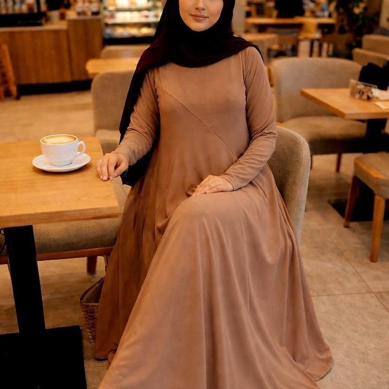 Our gorgeous soft jersey flowy umbrella abaya with pockets in all beautiful colours size(50–58).