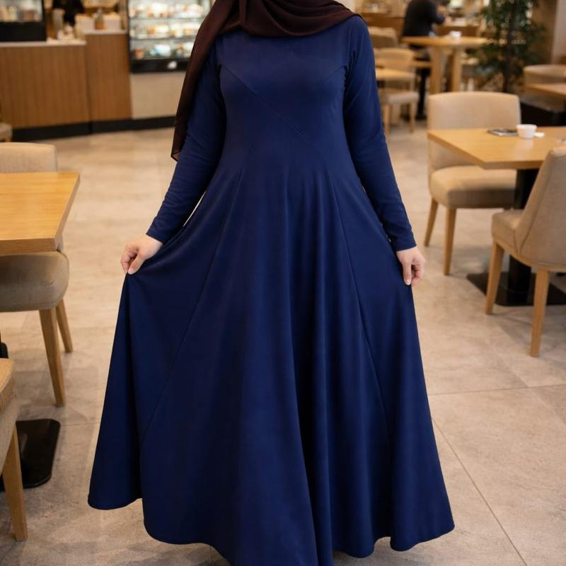 Our gorgeous soft jersey flowy umbrella abaya with pockets in all beautiful colours size(50–58).
