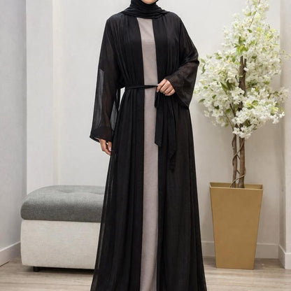 May modesty chiffon open abaya with belt only open/outer abaya you will get perfect for summer (50—58) available