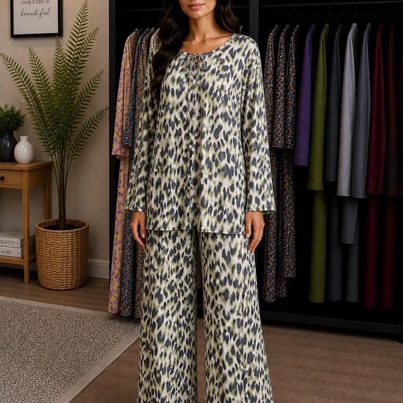 May Modesty  V NECK TIE BOW SUMMER  slinky PRINTED CO ORD FOR ALL LADIES SIZE (8–24)