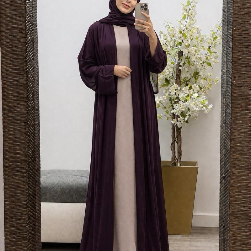 May modesty chiffon open abaya with belt only open/outer abaya you will get perfect for summer (50—58) available