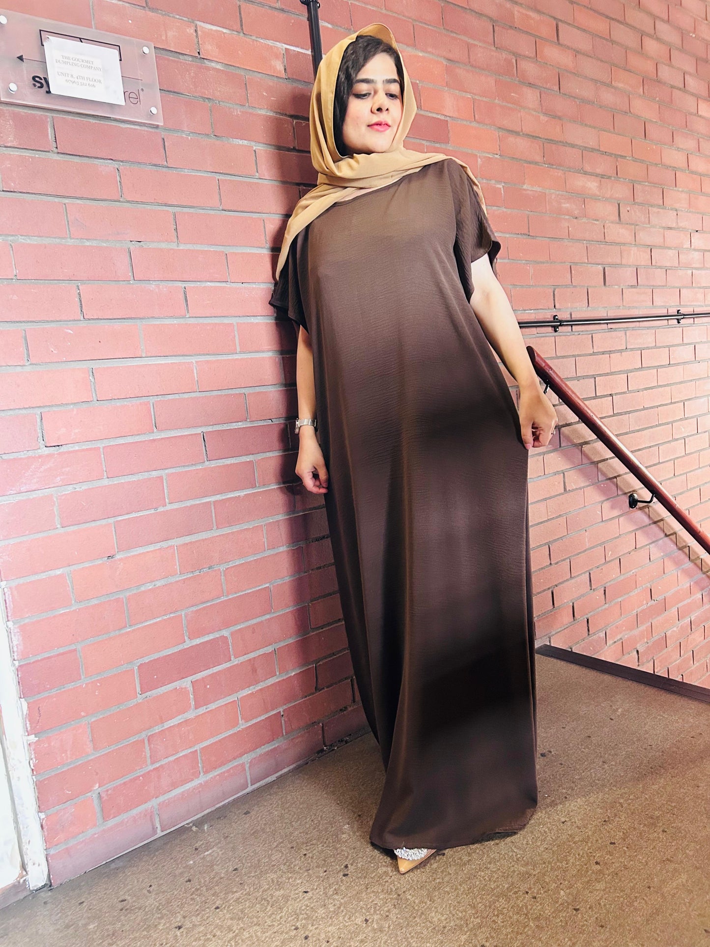 MAY MODESTY) high qualight slil dress for any open abaya size(50---58)