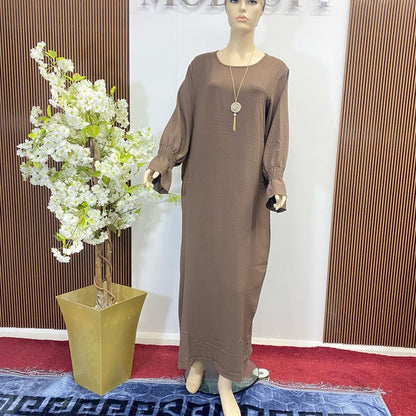 {MAY MODESTY} Gorgeous maxi/Abaya with pockets and shearing sleeves in soft crepe fabric size (S,M,L) available womenswear’