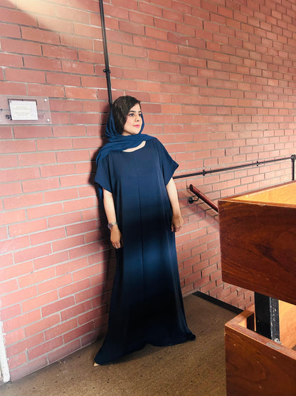 MAY MODESTY) high qualight slil dress for any open abaya size(50---58)