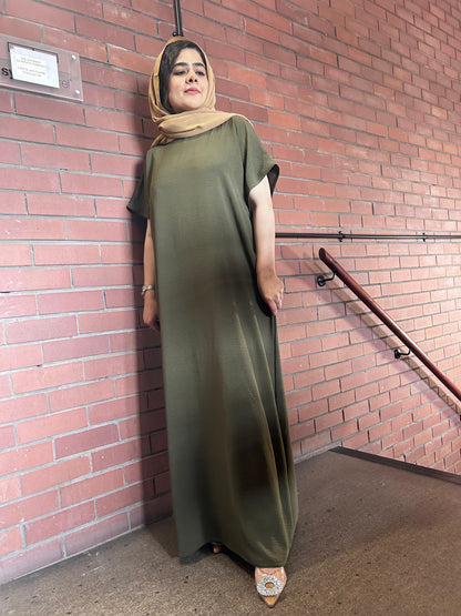 MAY MODESTY) high qualight slil dress for any open abaya size(50---58)