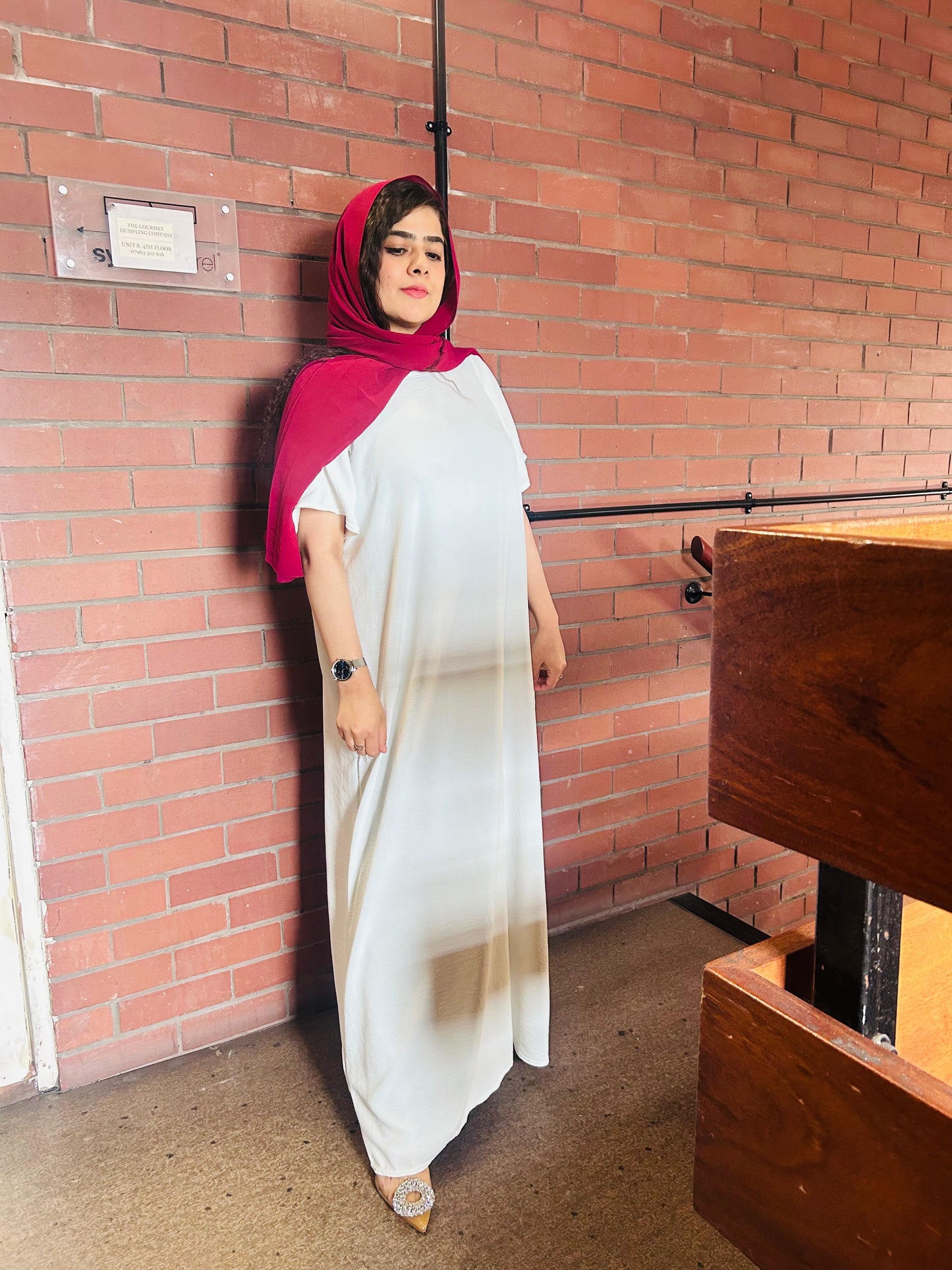 MAY MODESTY) high qualight slil dress for any open abaya size(50---58)