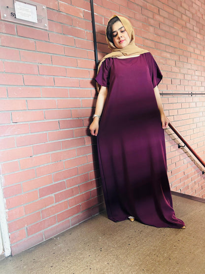 MAY MODESTY) high qualight slil dress for any open abaya size(50---58)