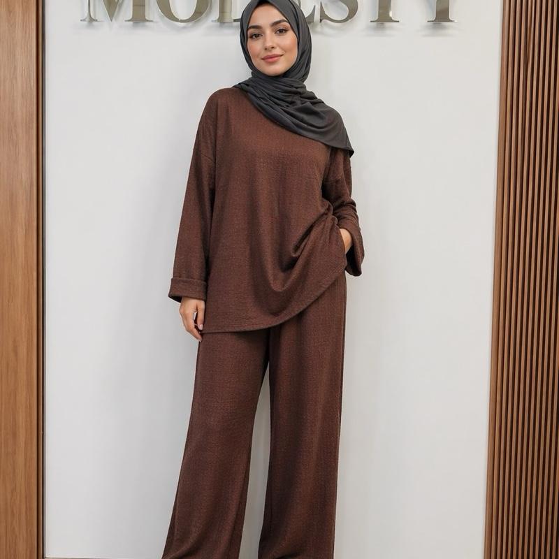 {MAY MODESTY}Women's summer high quality Co-Ord in texture fabric  Fit (UK 8-22) - Womenswear - Suits Co ord pants and top